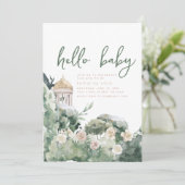 Fairy Castle Fantasy Baby Dusche Einladung (Stehend Vorderseite)