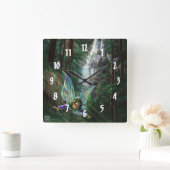 Fairy Castle Forest Quadratische Wanduhr (Zuhause)