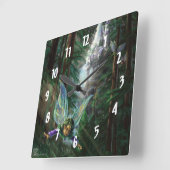 Fairy Castle Forest Quadratische Wanduhr (Winkel)