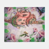 Fairy Castle mit Hummingbird Fleecedecke (Vorderseite (Horizontal))