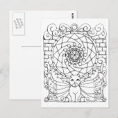 Fairy Cat und Rose Postkarte (Vorne/Hinten)