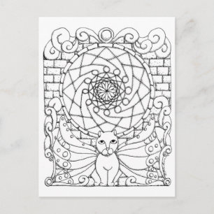 Fairy Cat und Rose Postkarte