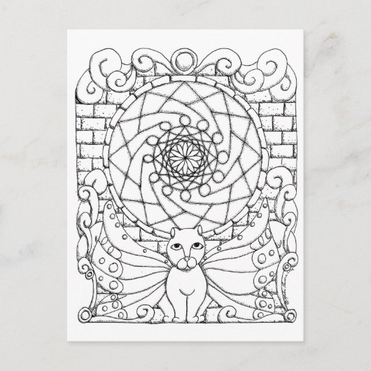 Fairy Cat und Rose Postkarte (Vorderseite)