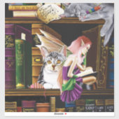 Fairy Cats Books Library Fantasy Aufkleber (Blatt)