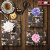 Fairy Cats Books Library Fantasy Geschenkpapier Set