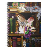 Fairy Cats Books Library Fantasy Notizblock (Vorderseite)