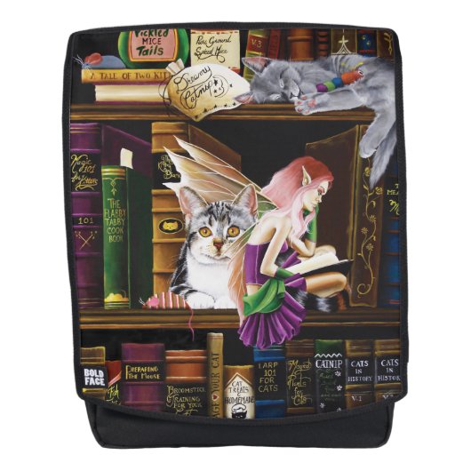 Fairy Cats Books Library Fantasy Rucksack (Vorderseite)