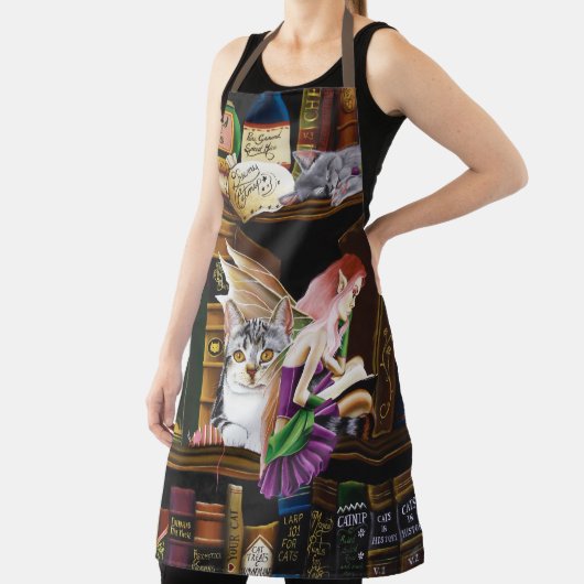 Fairy Cats Books Library Fantasy Schürze (InSitu)