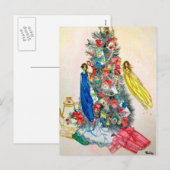 Fairy Christmas Tea Feiertagspostkarte (Vorne/Hinten)