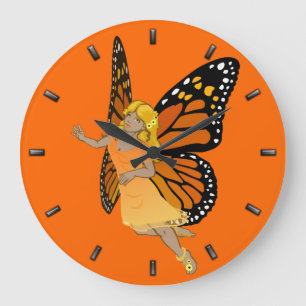 Fairy Clock Butterfly Feen Wall Clock Märchen Kuns Große Wanduhr