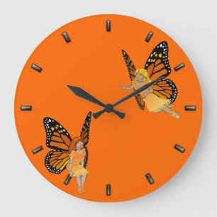 Fairy Clock Butterfly Feen Wall Clock Märchen Kuns Große Wanduhr