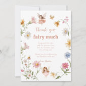 Fairy Colorful Widflower Girl 1st Birthday Dankeskarte (Vorderseite)