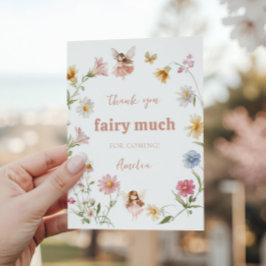Fairy Colorful Widflower Girl 1st Birthday Dankeskarte