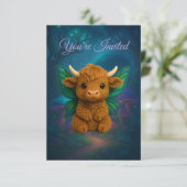 Fairy Critters™ Fairy Highland Calf Einladung (Stehend Vorderseite)