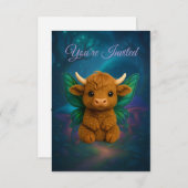 Fairy Critters™ Fairy Highland Calf Einladung (Vorne/Hinten)