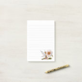 Fairy & Daisy Design Lined 3M Post-it® Notizen (Auf Schreibtisch)