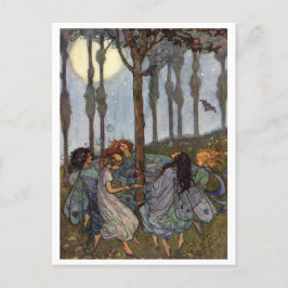 Fairy Dance Vintag Illustration Postkarte