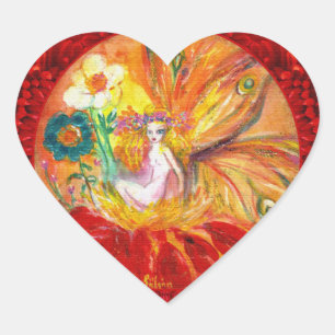 FAIRY DER BLUME Herz-Aufkleber