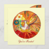 FAIRY DER BLUME, Red Yellow Fantasy Einladung (Vorne/Hinten)