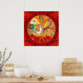 FAIRY DER BLUME, Red Yellow Fantasy Poster (Küche)