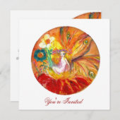 FAIRY DER BLUME Rot-Gelb Einladung (Vorne/Hinten)
