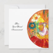 FAIRY DER BLUME Rot-Gelb Einladung (Rückseite)