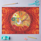 FAIRY DER BLUME, Rot-Gelb-Fantasie Seidenpapier (Basteln)