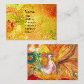 FAIRY DER BLUME / Rot-Gelb-Glitzern Visitenkarte (Vorne/Hinten)