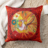 FAIRY DER BLUME, rot-gelb-weiße Fantasie Kissen (Decke)