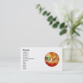 FAIRY DER BLUME, rot-gelb-weiße Fantasie Visitenkarte (Stehend Vorderseite)