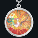FAIRY DER BLUME VERSILBERTE KETTE<br><div class="desc">Whimsikale,  farbenfrohe und lebendige Blume Fee,  Acrylmalerei .(c) von Bulgan Lumini .</div>