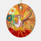 FAIRY DER BLUME Vibrant Red Ruby Keramikornament (Links)
