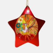 FAIRY DER BLUME Vibrant Red Ruby Star Keramik Ornament (Rechts)