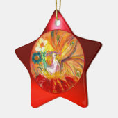 FAIRY DER BLUME Vibrant Red Ruby Star Keramik Ornament (Links)