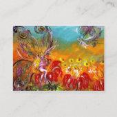 FAIRY DER ROTEN BLUME Blumenfantasy Black Visitenkarte (Rückseite)