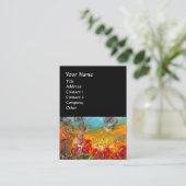 FAIRY DER ROTEN BLUME Blumenfantasy Black Visitenkarte (Stehend Vorderseite)