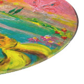 FAIRY DER SONNENBLUMEN Fantasy Floral Yellow Pink Schneidebrett (Ecke)