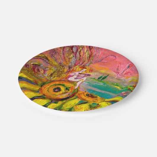 FAIRY DER SONNENBLUMEN PAPPTELLER (Schrägansicht)