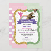  Fairy & Dinosaur Joint Boy Girl Geburtstag  Einladung (Vorne/Hinten)