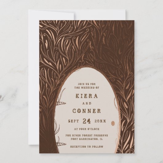 Fairy Door Irish Folklore Märchenbaum Hochzeit Einladung (Vorderseite)