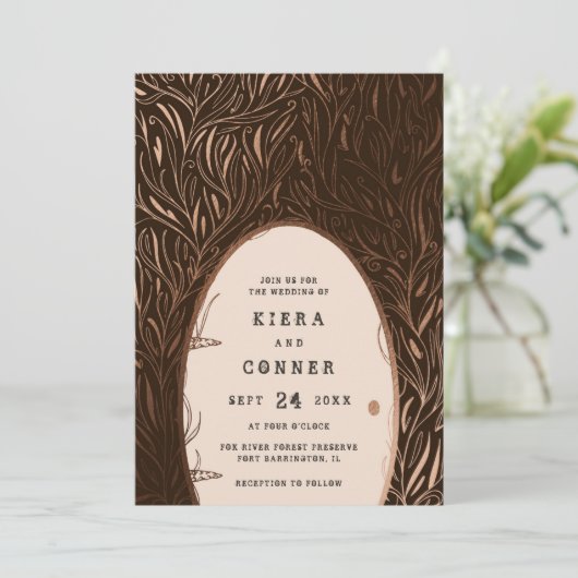 Fairy Door Irish Folklore Märchenbaum Hochzeit Einladung (Stehend Vorderseite)