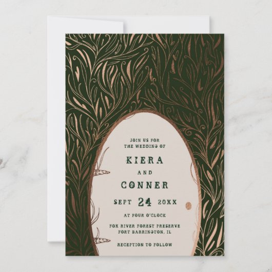 Fairy Door Irish Folklore Märchenbaum Hochzeit Einladung (Vorderseite)