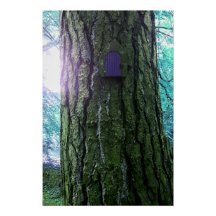 Fairy Door on Tree Poster