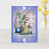 Fairy Dragon Blank Grußkarte Karte (Gelbe Blume)