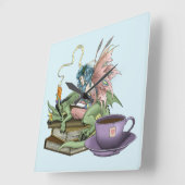 Fairy Dragon Books Tea Friendship Quadratische Wanduhr (Winkel)