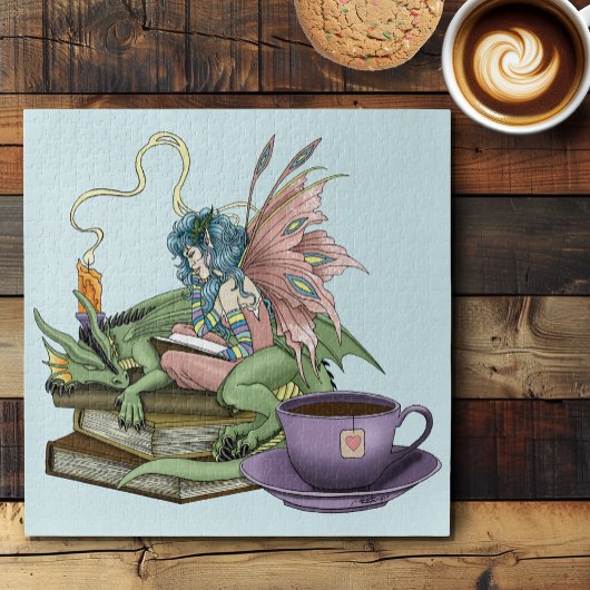 Fairy-Dragon-Bücher-Tea-Freundschaft  Puzzle