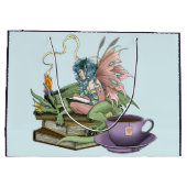 Fairy Dragon Bücher Tee Freundschaft Große Geschenktüte (Rückseite)