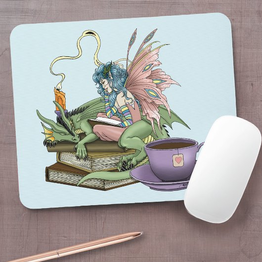 Fairy Dragon Bücher Tee Freundschaft  Mousepad