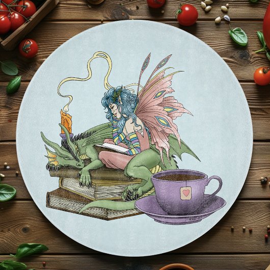 Fairy Dragon Bücher Tee Freundschaft Schneidebrett