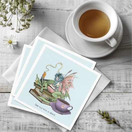 Fairy Dragon Bücher Tee Freundschaft Serviette